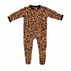 Kyte Zippered Footie in Big Leopard (3-6m)